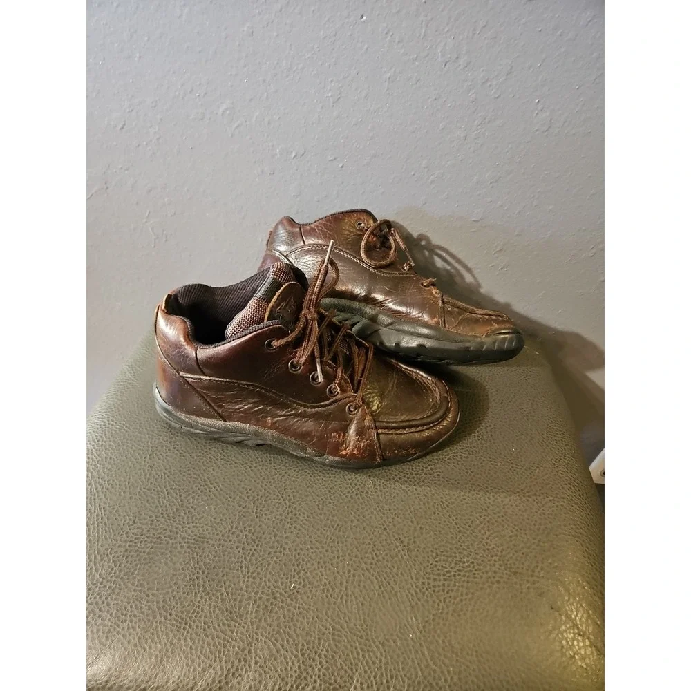 Justin Brown Leather Ankle Lace Up Casual Boots 00997 Mens Size 7M (S98)